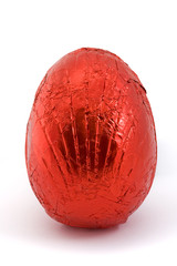 Red easter egg isolated on white
