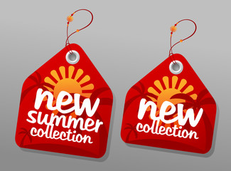 New summer collection labels.