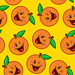 Happy Orange Seamless Pattern