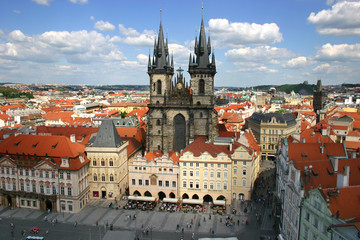 Naklejka na ściany i meble dachy Pragi