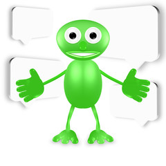 speech bubbles - happy green guy