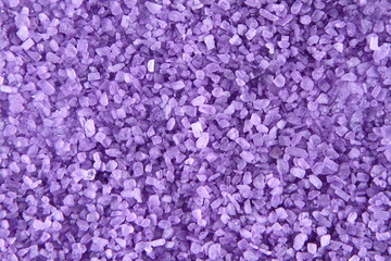 Lavender spa salt in close up - background