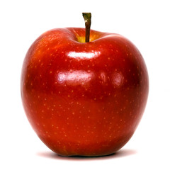 apple over white background