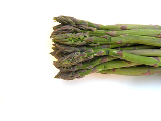 Grüner Spargel vor weißem Hintergrund
