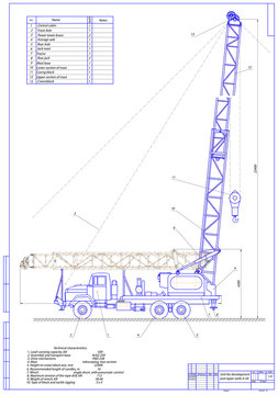 Unit for development and repair wells A-50. Vector illustration