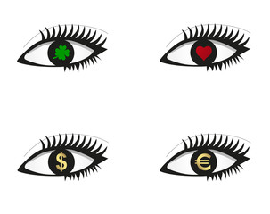Eye set with icons