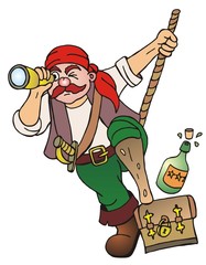 Pirat mit Fernglas