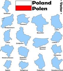 Obraz premium Prowincje Polski - wektor