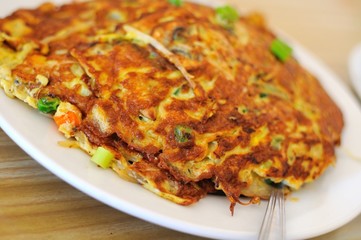 Golden brown fried egg