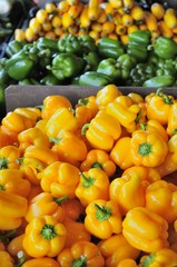 Bright yellow peppers