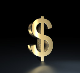 dollar symbol gold