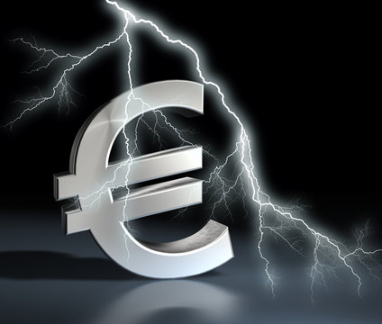 euro symbol with flash