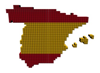 Spain map flag made of containers illustration