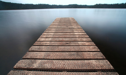 the old jetty walkway pier the the lake
