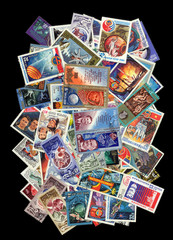 Postage stamps of the USSR. International flights into space.