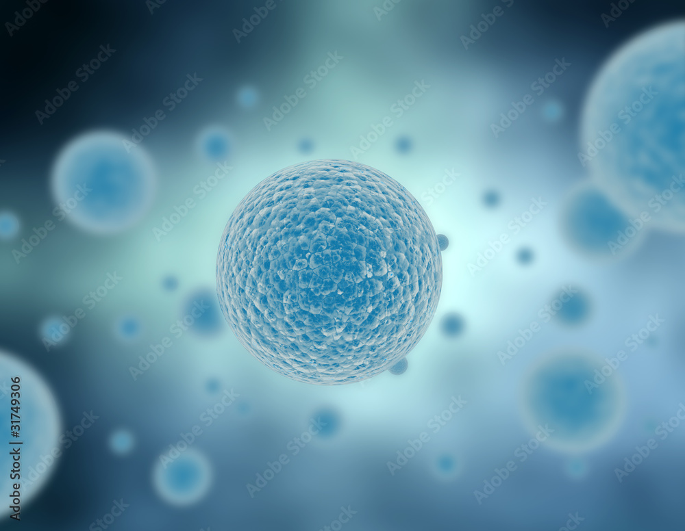 Wall mural Illustration of cells in blue