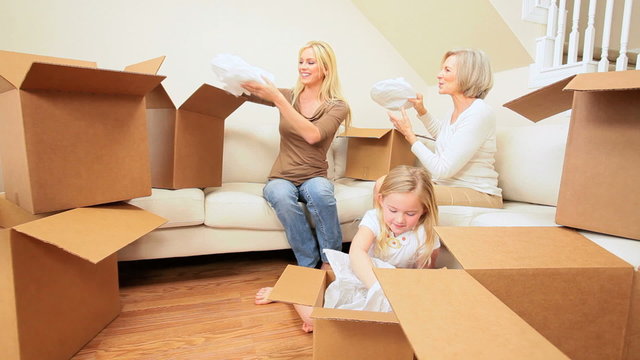 Three Generations of Family Unpacking After House Move