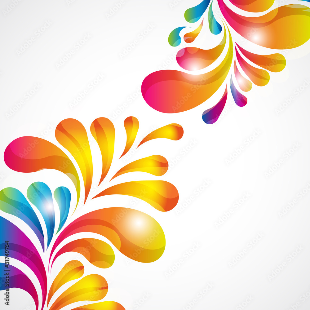 Aufkleber abstract background with bright teardrop-shaped arches.