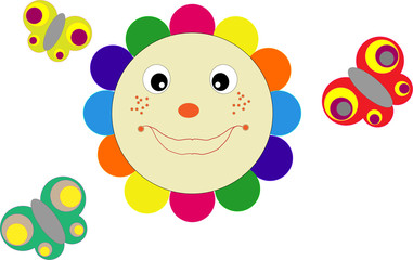 Flower with butterflies