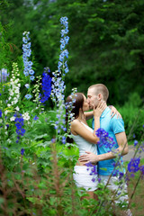 Lovers in the park on a date