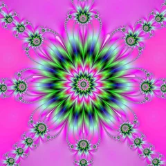 Wall murals Psychedelic Rosette on Pink