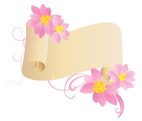 scroll card with flower