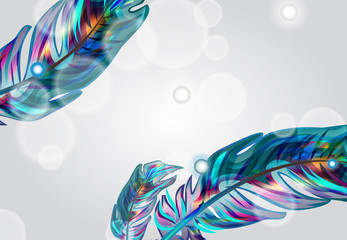 Fototapeta premium Blue feathers