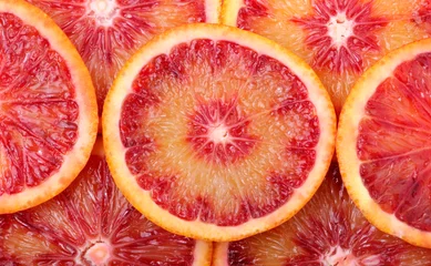 Papier Peint photo Lavable Tranches de fruits Tranches d& 39 orange sanguine