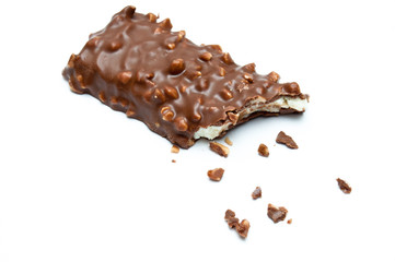 Chocholate and cheese dessert bit and crumbs