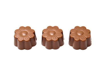 Three daisy shaped chocholate assortments