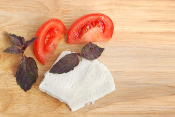 Cheese, tomato and basil
