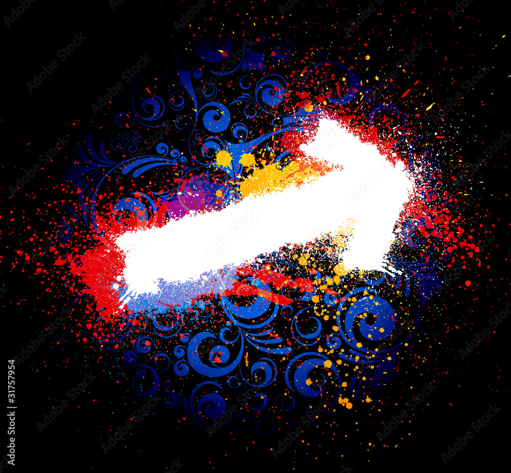 Wall mural abstract vector background with grungy arrow. eps10