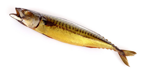 Smoked Mackarel isolated on white