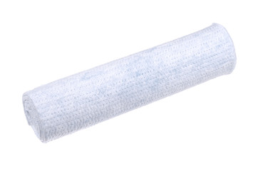 close-up photo of rolled up white fabric