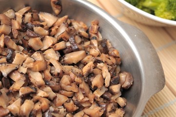 Cut mushrooms ingredient