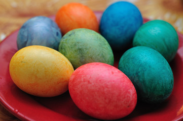 Easter eggs close up