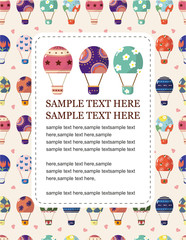 hot air balloon card