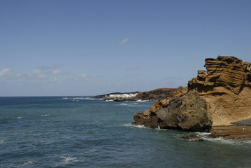 Fototapeta na wymiar Sea off El Golfo, Lanzarote, Canary Islands Spain
