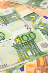 Obraz na płótnie Canvas Background from euro banknotes