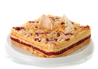 crimson puff pie, isolated.