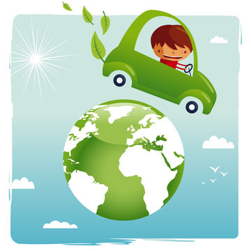 green car - save our planet
