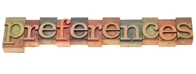 preferences in letterpress type