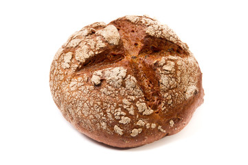 Dark brown coarse grinding round bread
