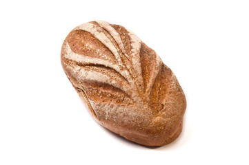 Dark brown coarse grinding bread loaf