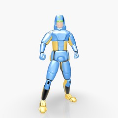 Held entschlossen stehend