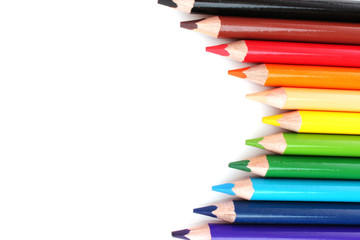 Color pencils isolated on white background
