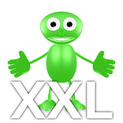 grünes, freundliches Ding präsentiert XXL