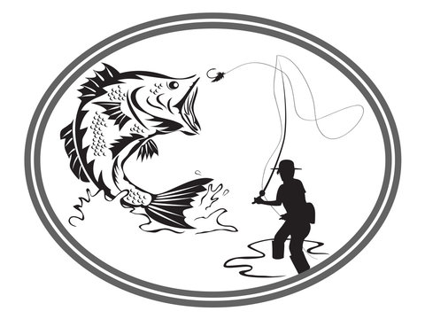 recommend clip art: fishing bass emblem