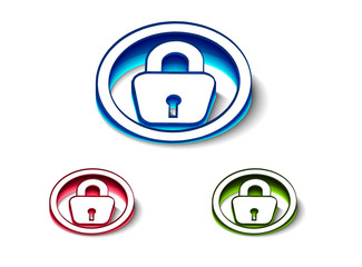 3d glossy lock icon