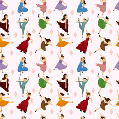 seamless Ballet dancer pattern